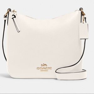 NWT Coach Ellie File Bag in classic Gold/Chalk.